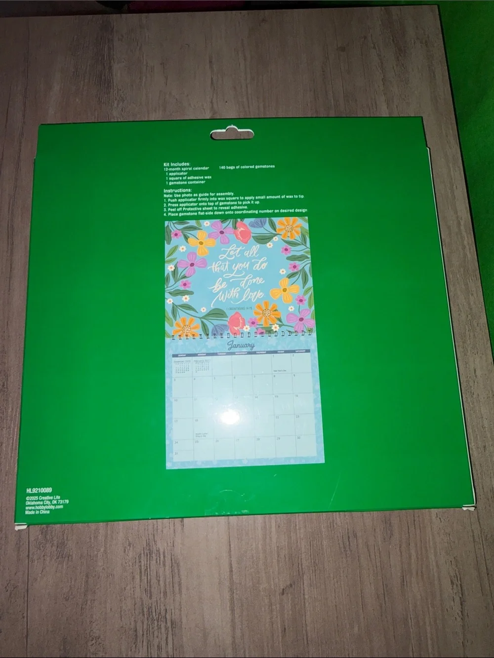 2027 Diamond Art Wall Calendar Craft Kit Floral Inspirational NIB